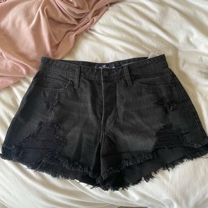Black jean shorts